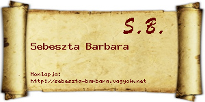 Sebeszta Barbara névjegykártya